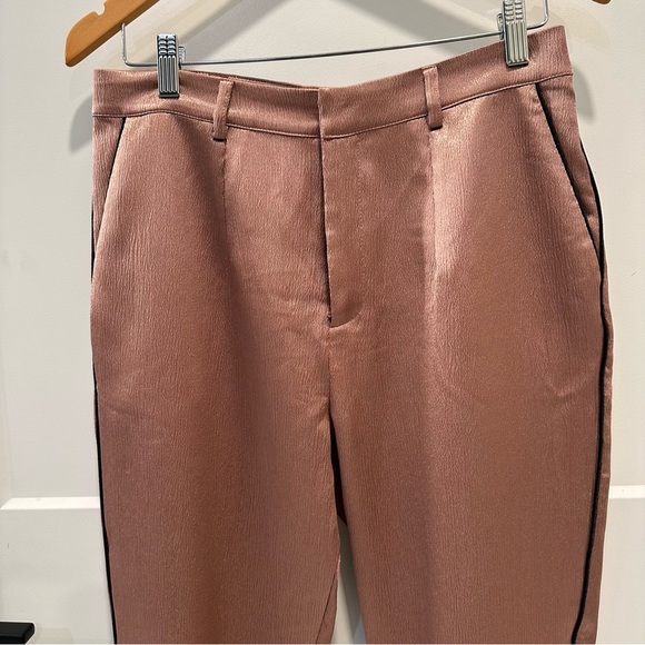 Little Mistress London Women's Rose Gold Metallic Dress Trouser Pants Si… - Picture 2 of 9